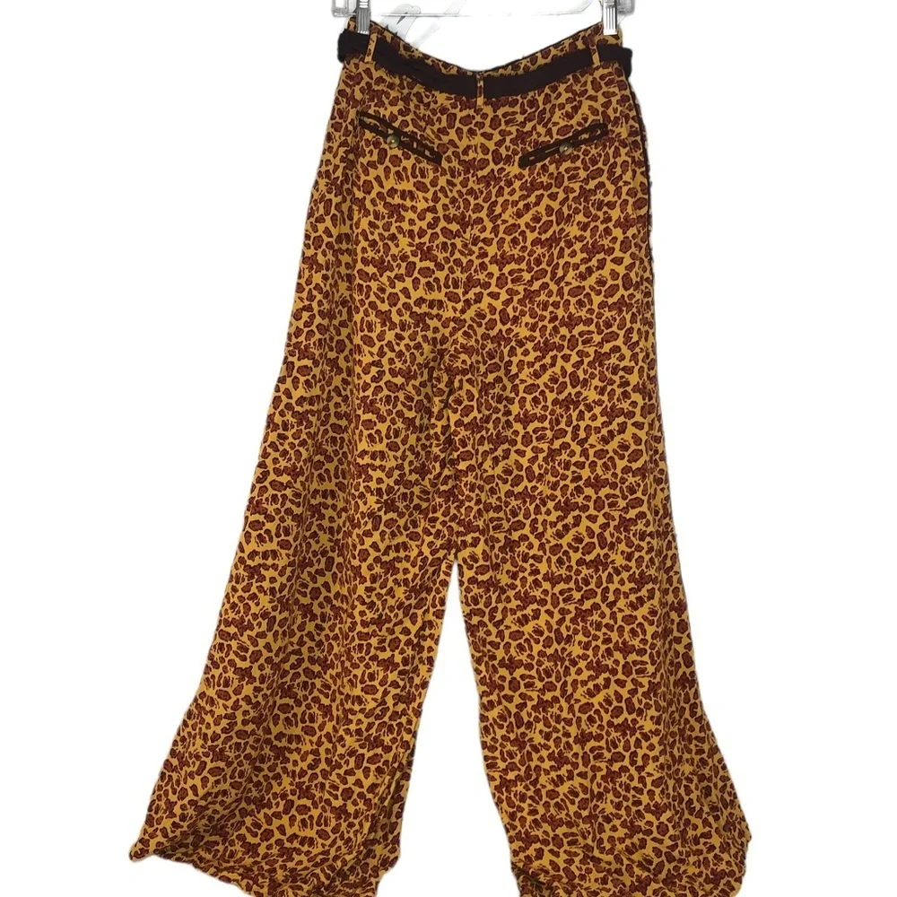 Free People Leopard Print Bennie Pant